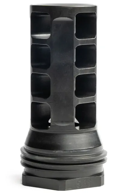 HUXWRX QD Muzzle Brake, 7.62, 5/8x24, Titanium, Black, 1574 (product photo)