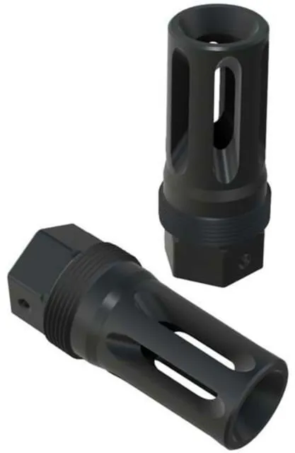 Comstock Armory 13.7 P&W Extended Flash Hider, 9mm Luger, 1/2x28, Black Nitride, Black, FHXL-12-9-PW (product photo)