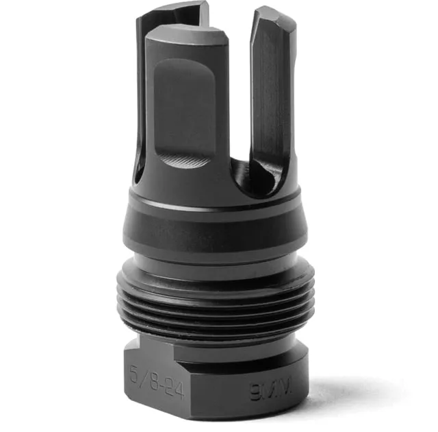 Dead Air Silencers Xeno GOV 3-Prong Flash Hider, 6mm Creedmoor, 1/2x28, Nitride, Black, DA129GOV (product photo)