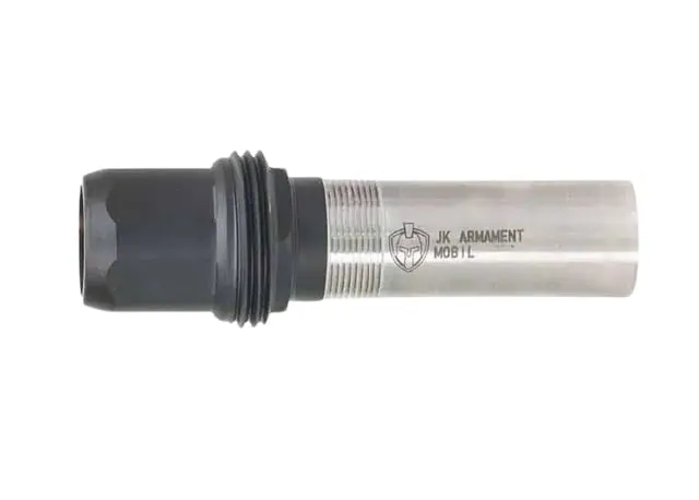 JK Armament Bald Eagle 20 Gauge Benelli Mobil Choke Replacement Muzzle Device for JK 195 series, Black, JKMDHDBE20BMS (product photo)