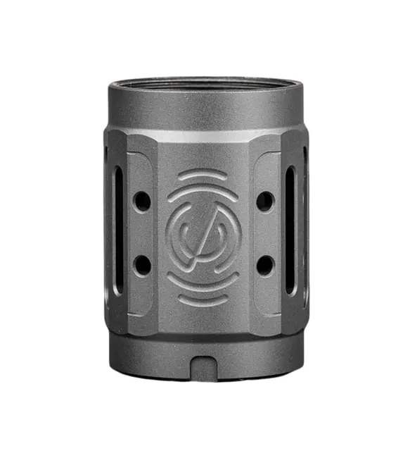 SilencerCo Alpha MAAD Brake 2.0, Black Anodized, Aluminum, 2in OAL, 1.45in Diameter, Aluminum, AC5447 (product photo)