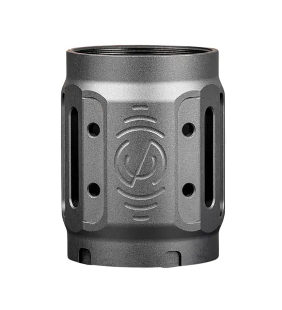 SilencerCo Bravo MAAD Brake 2.0, Black Anodized, Aluminum, 2.1in OAL, 1.68in Diameter, Aluminum, AC5449 (product photo)