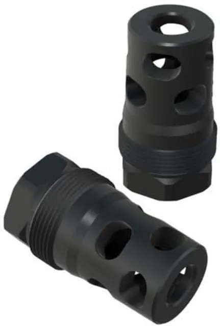 Comstock Armory Compact Muzzle Brake, 8.6mm Blackout, 5/8x24, Black Nitride, Black, MBC-58-30 (product photo)