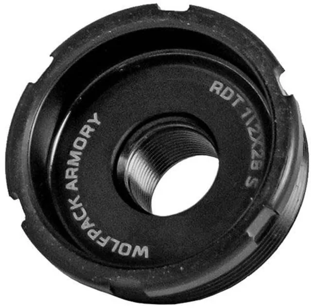 Wolfpack Armory Recessed Direct Thread HUB Adapter, 1/2x28, Black Nitride, RDT1228BN (product photo)