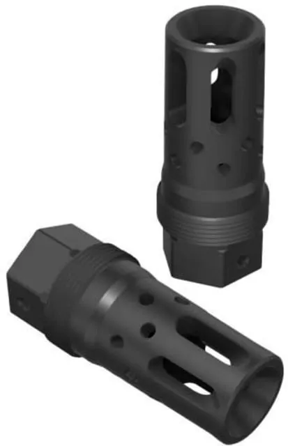 Comstock Armory Hybrid Flash Hider, 9mm Luger, 1/2x28, Black Nitride, Black, HYB-12-9-PW (product photo)